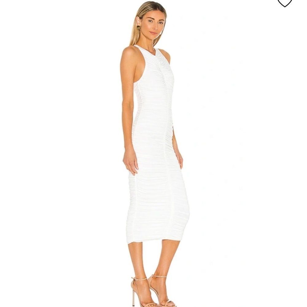 A.L.C
Adrienne Ruched Racerback Dress In White - Picture 2 of 8